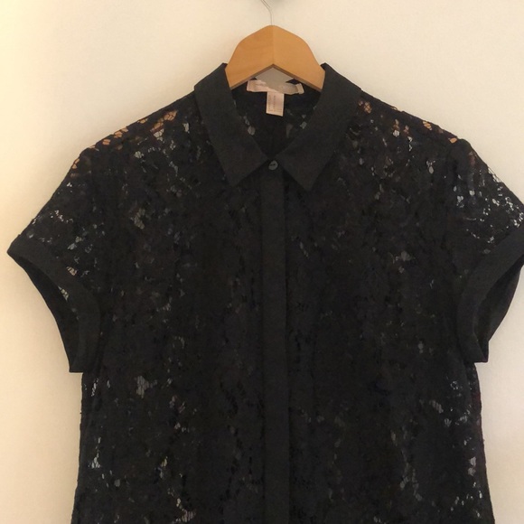 Black lace collared dress (M) - Picture 2 of 10